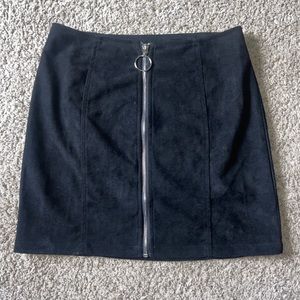 Small Zip Front Black Skirt